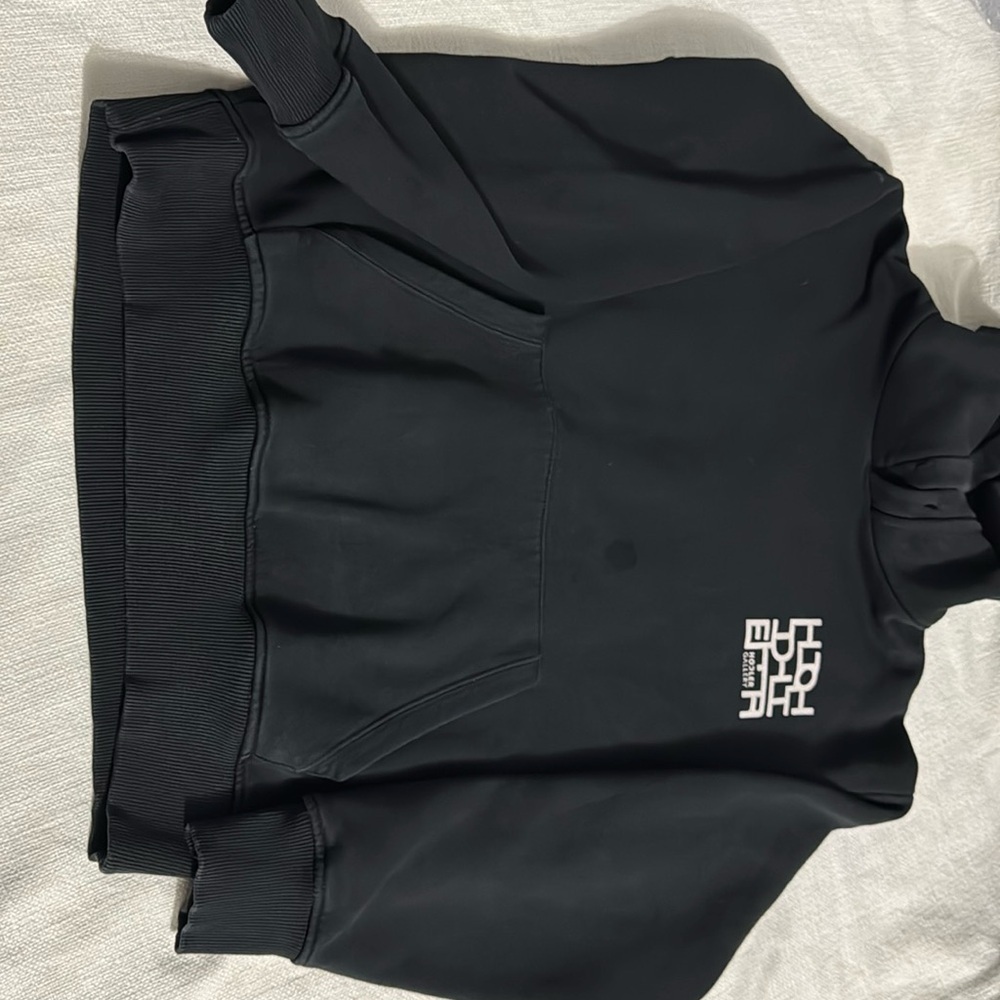Zara Black men’s Hoodie with White Logo size L